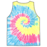 Tie-Dye Tank Top — "God Money Power" Spiritual Graphic Summer Top