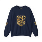 God Money Power Crewneck Sweatshirt — Patriotic American Flag Graphic