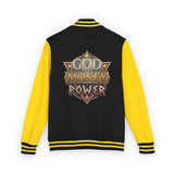 Letterman Jacket — 'God Money Power' Retro Crest Varsity Jacket