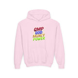 Youth Hoodie — GMP God Money Power Rainbow Graphic