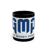 GMP Black Coffee Mug – 'Good Money Power' Bold Blue Logo (11oz & 15oz)