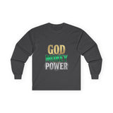 God Money Power -Long Sleeve Tee — Inspirational Faith & Wealth Graphic Shirt