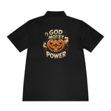 God Money Power- Pumpkin Halloween- Polo Shirt