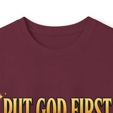 Long Sleeve Tee — "Put God First, Hustle for the Money, Put Yourself in Power" Inspirational Christian Tee
