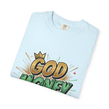 God Money Power T-Shirt — Bold Comic Typography Tee