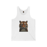 Tiger Portrait Tank — "God. Money. Power." Graphic Tank Top