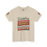 Put GOD First Hustle For The MONEY Tee - Faith & Motivation Graphic T-Shirt