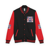 Letterman Jacket — Patriotic 'God Money Power' Graphic Varsity Jacket