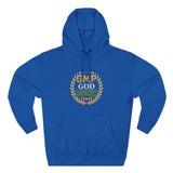 GMP God Money Power Hoodie — Retro Laurel Crest Graphic Hoodie