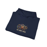 GMP Logo Hoodie — Classic White Pullover with Subtle Gold Accent