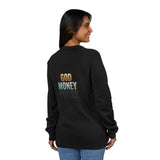 God Money Power Sweatshirt — Inspirational Graphic Raglan Crewneck