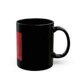 Black Ceramic Mug — 'God Money Power' Retro Religious Illustration