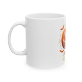 Halloween Pumpkin Jack-O'-Lantern Mug — "GMP: God Money Power" Ceramic Coffee Cup (11oz/15oz)