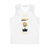 God • Money • Power Basketball Jersey — White Graphic Tank