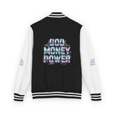 Letterman Jacket — 'God Money Power' Retro Graphic Varsity Jacket