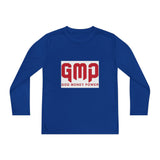 God Money Power (GMP) Youth Long Sleeve Tee — Red Logo Athletic Shirt