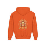 Youth Lion Crest Hoodie — GMP Gold Emblem Kids Pullover