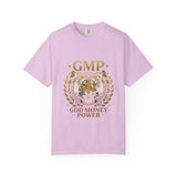 GMP Tiger Crest T‑Shirt — "God Money Power" Graphic Tee