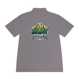 God Money Power Polo Shirt — Religious Faith & Wealth Graphic Men's Sport Polo