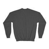 Youth Crewneck Sweatshirt — Vintage Halloween Pumpkin "GOD MONEY POWER"