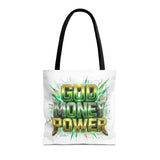 Tote Bag — "God Money Power" Bold Graphic Tote for Faith & Hustle