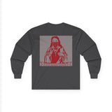Long Sleeve Tee — 'God Money Power' Stenciled Icon Design