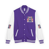 Letterman Jacket — Patriotic 'God Money Power' Graphic Varsity Jacket