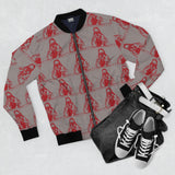 Men's Bomber Jacket – Retro Red Patterned Hoodie Figure All-Over Print