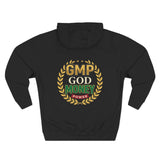 GMP God Money Power Hoodie — Retro Laurel Crest Graphic Hoodie
