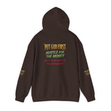 Inspirational Graphic Hoodie - "Put God First, Hustle for the Money, Put Yourself in Power"