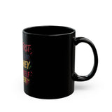 Inspirational Black Mug — “Put God First, Hustle for the Money, Put Yourself in Power”