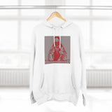 God Money Power Hoodie — Red Religious Icon Graphic Fleece Pullover