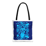 Blue 'God, Money, Power' Graphic Tote Bag – Spiritual Streetwear AOP