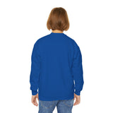 Youth Crewneck Sweatshirt — Vintage Halloween Pumpkin "GOD MONEY POWER"
