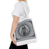 Religious Icon Tote Bag — "God Money Power" Graphic Canvas Tote