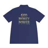 God Money Power Polo — Men's Religious Statement Sport Shirt