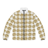 Men's Puffer Jacket — Gold Monogram Repeat AOP