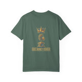 God Money Power T-Shirt — Crown & Coins Faith-Inspired Graphic Tee