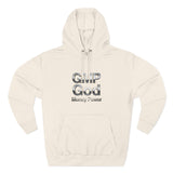 GMP God Money Power Hoodie — Metallic Text Graphic Fleece Hoodie
