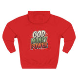 God Money Power Hoodie — Retro Bold Graphic Pullover