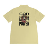 God Money Power- Skull Graphic Polo Shirt