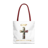 GMP 'God Money Power' Floral Cross Tote Bag