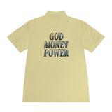 God Money Power Polo — Men's Religious Statement Sport Shirt