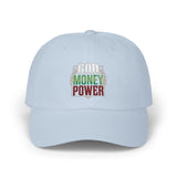 God Money Power Dad Cap — Embroidered Fist Hat