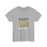 GMP GOD Money Power T-Shirt — Bold Gold Logo Tee