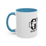 GMP "God Money Power" Accent Coffee Mug — Bold Black Scripture-Inspired Design (11/15oz)