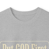 Inspirational Faith Hustle Long Sleeve Tee — “Put GOD First, Hustle For The MONEY, Put Yourself In POWER”