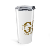 20oz Money Power Tumbler – Gold GMBL Design, Insulated Travel Cup