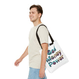 God Money Power Tote Bag – Bold 3D Typography Inspirational Carryall
