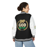 Letterman Jacket — 'GOD Money Power (GMP)' Red & White Varsity Jacket